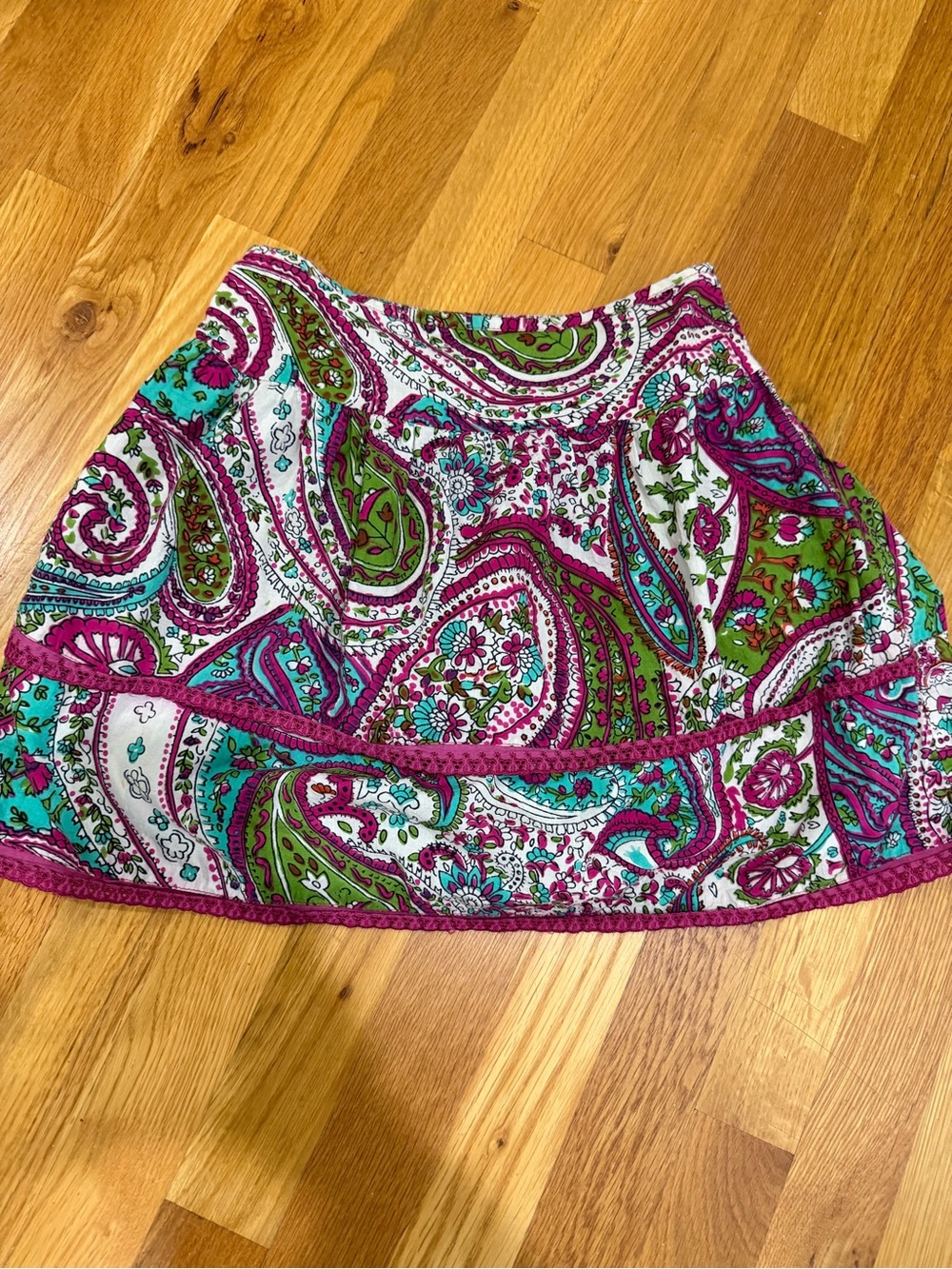 Fire Los Angeles Paisley Circle Skirt in Pink, Green & Turquoise